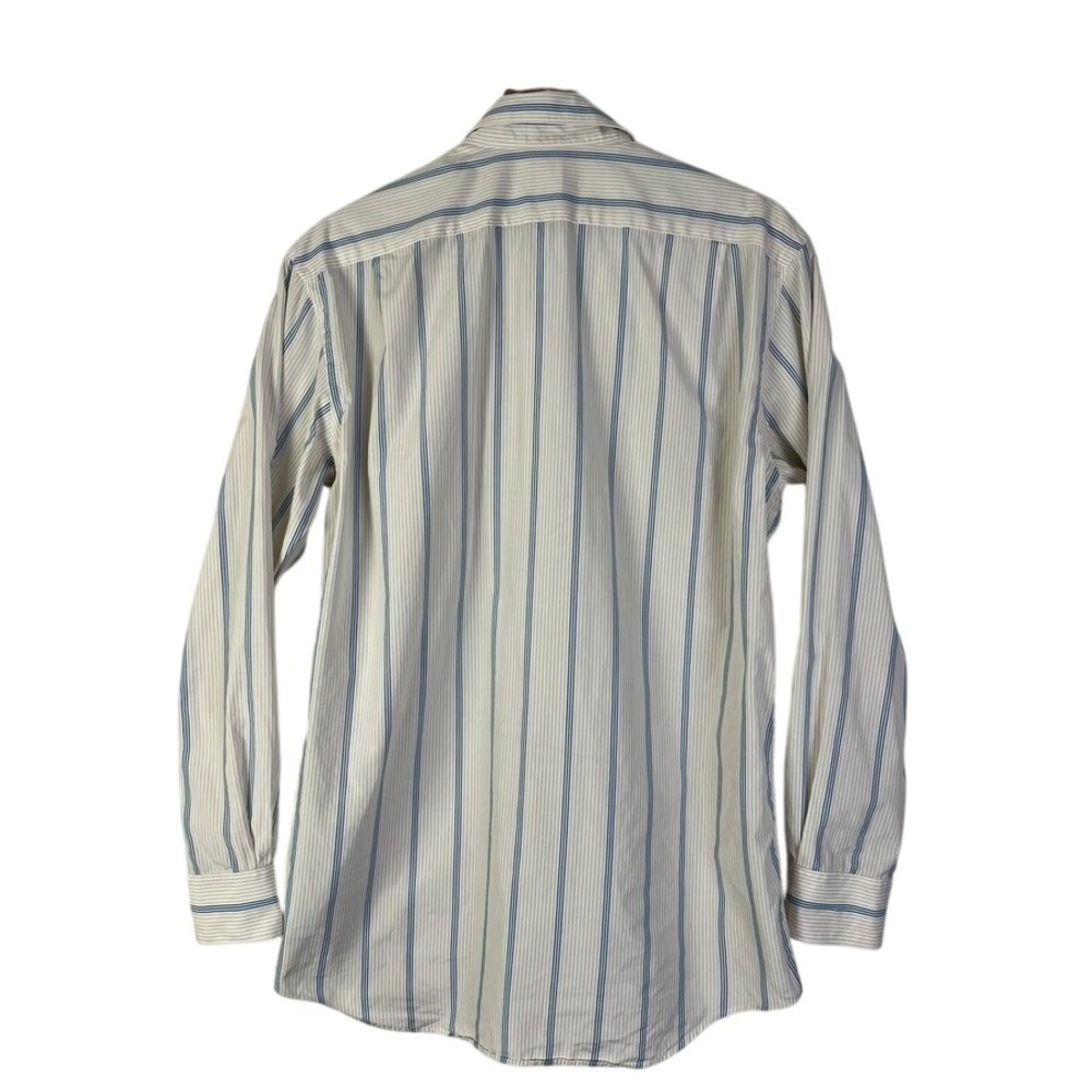 Lacoste Vintage Striped Dress Shirt Yellow Preppy Long Sleeve Button Cotton 40 - Picture 5 of 5